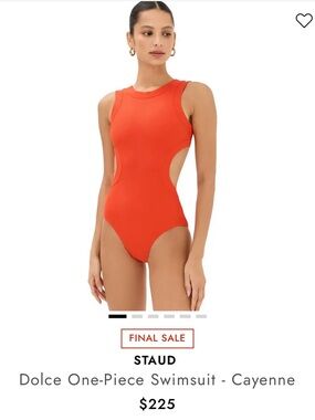 STAUD Dolce Cutout One-Piece Swimsuit in Cayenne